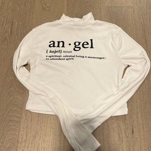 Angel definition long sleeve crop top